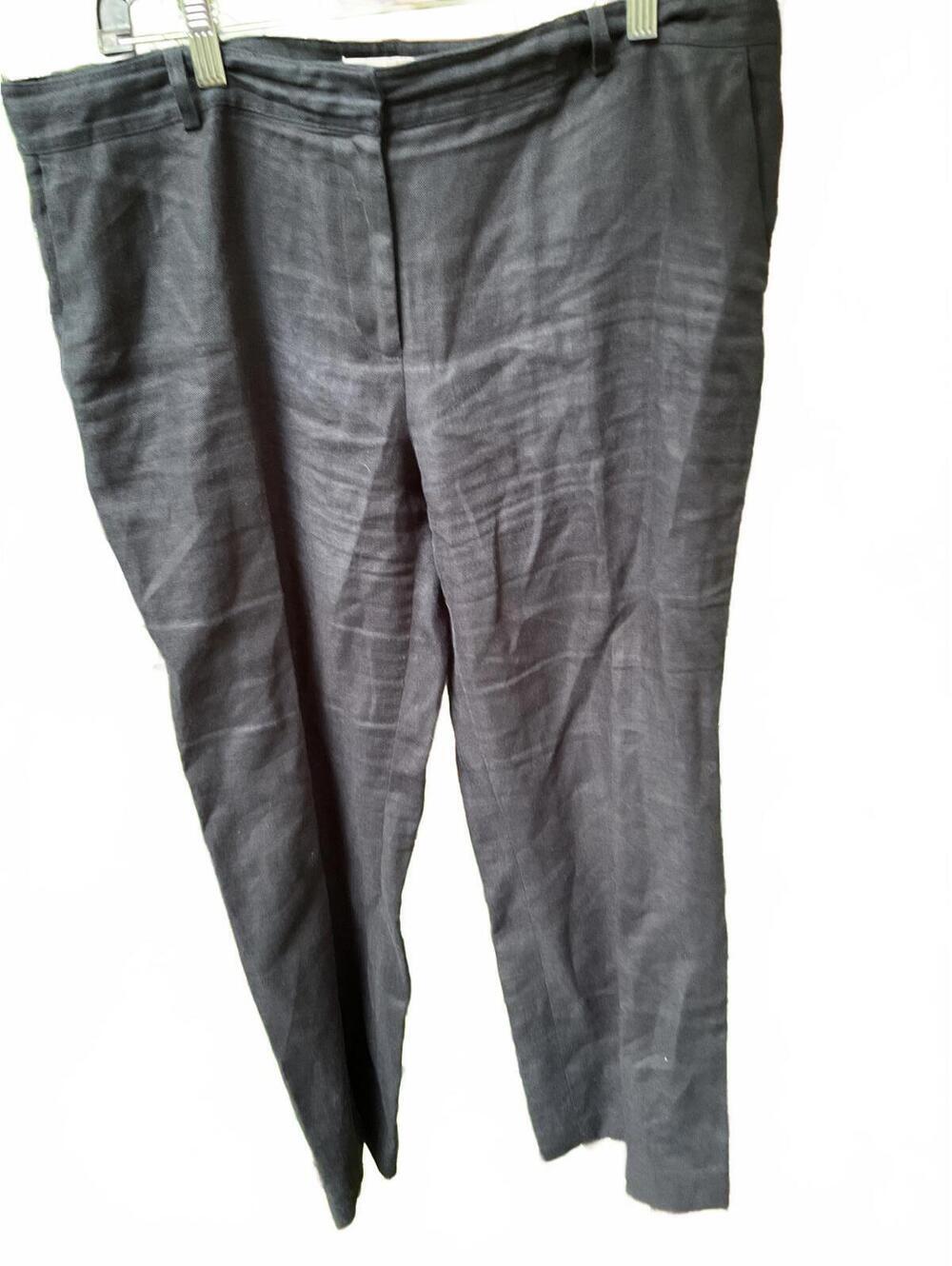 Michael Michael Kors 100% Linen Navy Blue  Wide Leg Pants Size 14